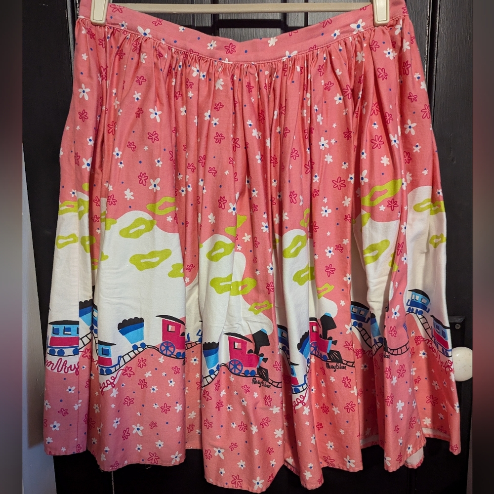 Pinup Girl Clothing Mary Blair Trains Jenny Skirt 2X